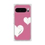 プレミアムスクエアケース with Pixelsnap［ Two Hearts - Pink ］