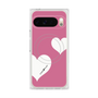 プレミアムスクエアケース with Pixelsnap［ Two Hearts - Pink ］