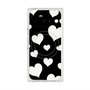 プレミアムスクエアケース with Pixelsnap［ Dot Hearts - Black ］