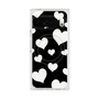プレミアムスクエアケース with Pixelsnap［ Dot Hearts - Black ］