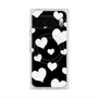 プレミアムスクエアケース with Pixelsnap［ Dot Hearts - Black ］
