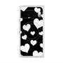 プレミアムスクエアケース with Pixelsnap［ Dot Hearts - Black ］