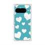 プレミアムスクエアケース with Pixelsnap［ Dot Hearts - Blue ］