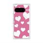 プレミアムスクエアケース with Pixelsnap［ Dot Hearts - Pink ］