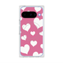 プレミアムスクエアケース with Pixelsnap［ Dot Hearts - Pink ］