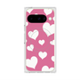 プレミアムスクエアケース with Pixelsnap［ Dot Hearts - Pink ］