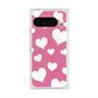 プレミアムスクエアケース with Pixelsnap［ Dot Hearts - Pink ］