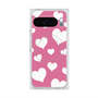 プレミアムスクエアケース with Pixelsnap［ Dot Hearts - Pink ］