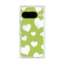 プレミアムスクエアケース with Pixelsnap［ Dot Hearts - Green ］