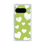 プレミアムスクエアケース with Pixelsnap［ Dot Hearts - Green ］