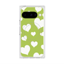 プレミアムスクエアケース with Pixelsnap［ Dot Hearts - Green ］
