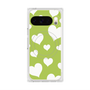 プレミアムスクエアケース with Pixelsnap［ Dot Hearts - Green ］