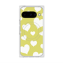 プレミアムスクエアケース with Pixelsnap［ Dot Hearts - Yellow ］