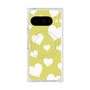 プレミアムスクエアケース with Pixelsnap［ Dot Hearts - Yellow ］