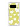 プレミアムスクエアケース with Pixelsnap［ Dot Hearts - Yellow ］
