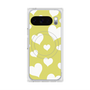 プレミアムスクエアケース with Pixelsnap［ Dot Hearts - Yellow ］