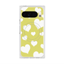 プレミアムスクエアケース with Pixelsnap［ Dot Hearts - Yellow ］