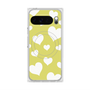プレミアムスクエアケース with Pixelsnap［ Dot Hearts - Yellow ］