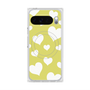プレミアムスクエアケース with Pixelsnap［ Dot Hearts - Yellow ］