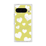 プレミアムスクエアケース with Pixelsnap［ Dot Hearts - Yellow ］