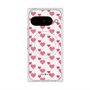 プレミアムスクエアケース with Pixelsnap［ Stripe Hearts - Pink ］