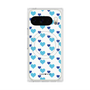 プレミアムスクエアケース with Pixelsnap［ Stripe Hearts - Blue ］