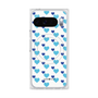 プレミアムスクエアケース with Pixelsnap［ Stripe Hearts - Blue ］