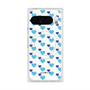 プレミアムスクエアケース with Pixelsnap［ Stripe Hearts - Blue ］