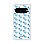 プレミアムスクエアケース with Pixelsnap［ Stripe Hearts - Blue ］