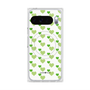 プレミアムスクエアケース with Pixelsnap［ Stripe Hearts - Green ］