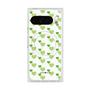 プレミアムスクエアケース with Pixelsnap［ Stripe Hearts - Green ］