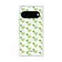 プレミアムスクエアケース with Pixelsnap［ Stripe Hearts - Green ］