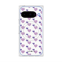 プレミアムスクエアケース with Pixelsnap［ Stripe Hearts - Purple ］