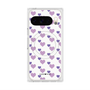 プレミアムスクエアケース with Pixelsnap［ Stripe Hearts - Purple ］