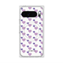プレミアムスクエアケース with Pixelsnap［ Stripe Hearts - Purple ］