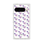 プレミアムスクエアケース with Pixelsnap［ Stripe Hearts - Purple ］