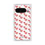 プレミアムスクエアケース with Pixelsnap［ Stripe Hearts - Red ］