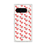 プレミアムスクエアケース with Pixelsnap［ Stripe Hearts - Red ］