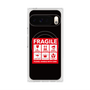 プレミアムスクエアケース with Pixelsnap［ FRAGILE Sticker - Black ］