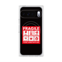 プレミアムスクエアケース with Pixelsnap［ FRAGILE Sticker - Black ］