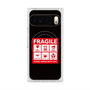 プレミアムスクエアケース with Pixelsnap［ FRAGILE Sticker - Black ］