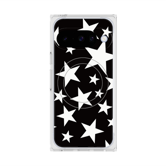 プレミアムスクエアケース with Pixelsnap［ Stars - Black ］