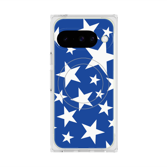 プレミアムスクエアケース with Pixelsnap［ Stars - Blue ］