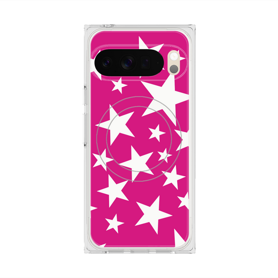 プレミアムスクエアケース with Pixelsnap［ Stars - Pink ］