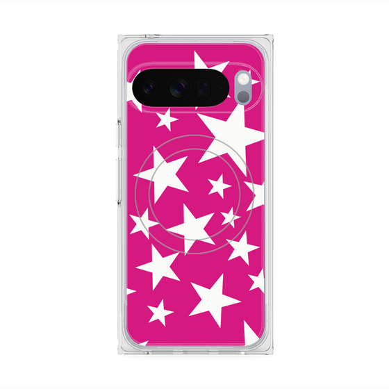 プレミアムスクエアケース with Pixelsnap［ Stars - Pink ］