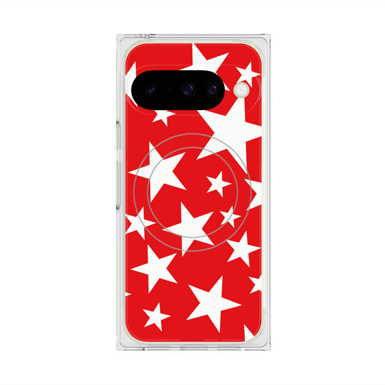 プレミアムスクエアケース with Pixelsnap［ Stars - Red ］