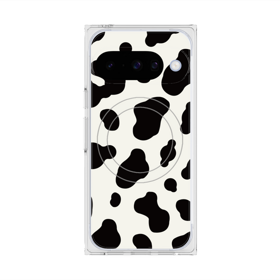 プレミアムスクエアケース with Pixelsnap［ Cow - White ］