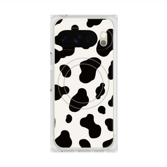 プレミアムスクエアケース with Pixelsnap［ Cow - White ］