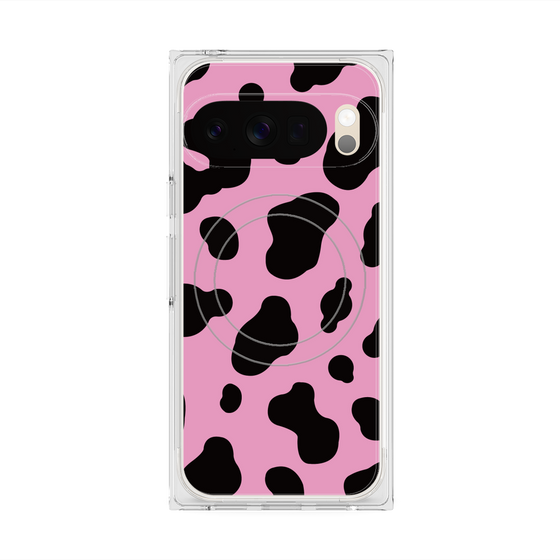 プレミアムスクエアケース with Pixelsnap［ Cow - Pink ］