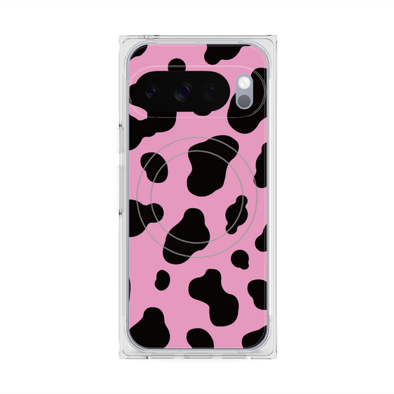 プレミアムスクエアケース with Pixelsnap［ Cow - Pink ］